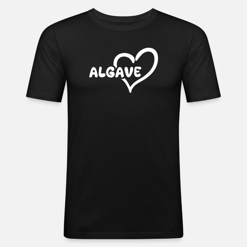 Urlaub Algave - Männer Slim Fit T-Shirt - Schwarz