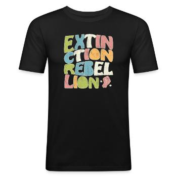 Extinction rebellion retro - Men's Slim Fit T-Shirt - black - Front - Nik (191cm)