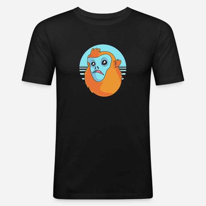 Stupsnasenaffe Affe Schimpanse - Männer Slim Fit T-Shirt - Schwarz
