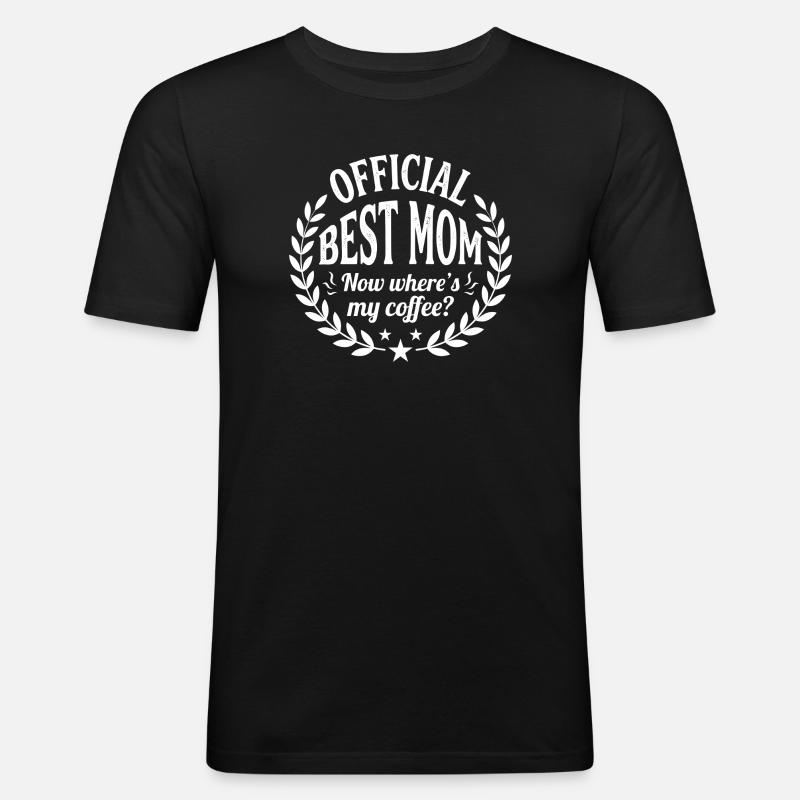 Offizielle Beste Mama Kaffee - Männer Slim Fit T-Shirt - Schwarz