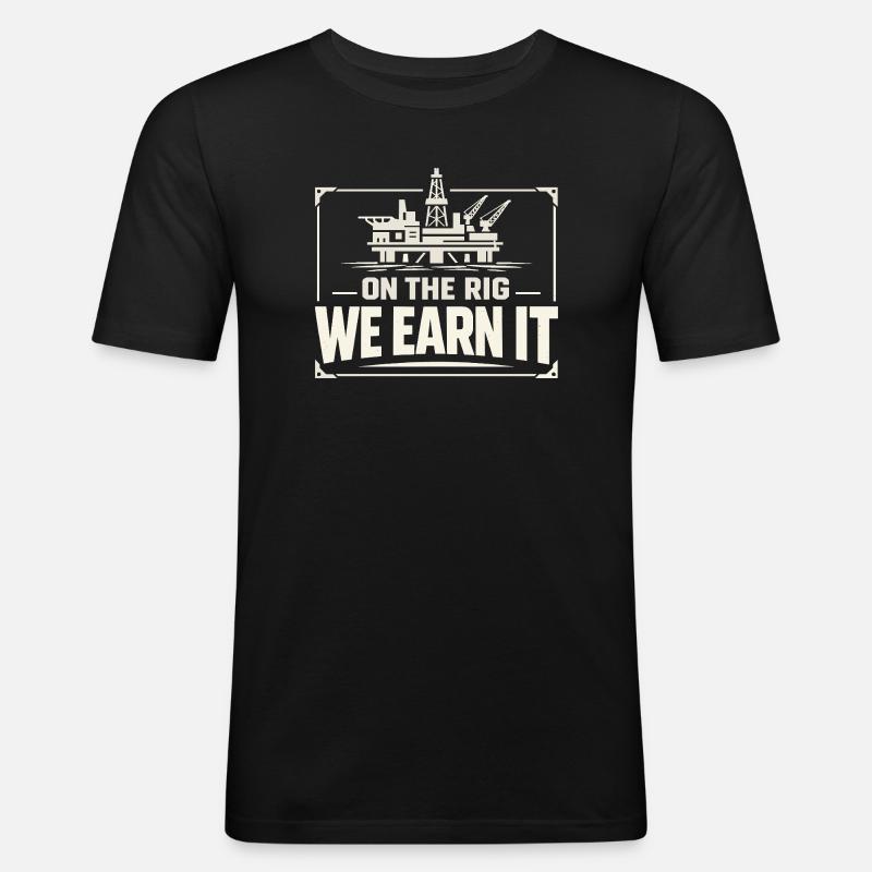 Offshore-bohrer-rig-bohrer Bohrboden Offshore - Männer Slim Fit T-Shirt - Schwarz