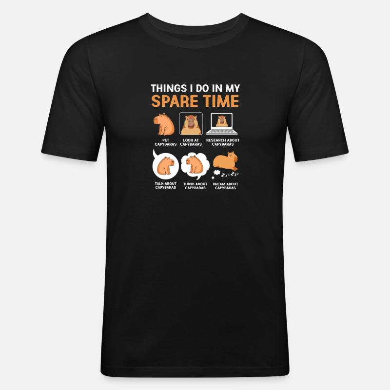 Capybara Capibara - Männer Slim Fit T-Shirt - Schwarz
