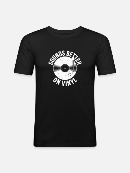 Sounds Better on Vinyl - Men's Slim Fit T-Shirt - black