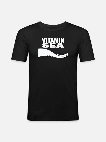 Vitamine Mer - T-shirt près du corps Homme - noir