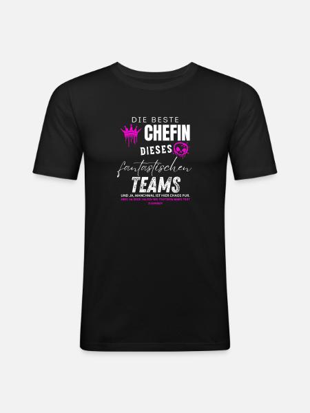 beste Chefin fantastisches Team Chefin geschenke - Men's Slim Fit T-Shirt - black