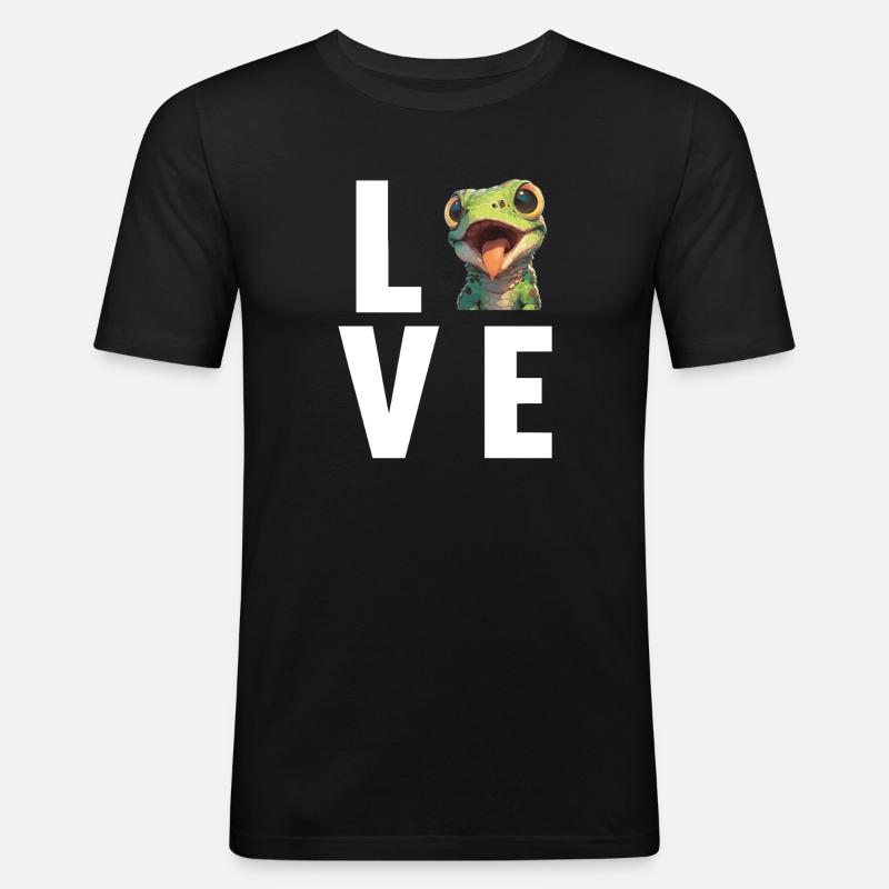 Eidechsen Eidechse - Männer Slim Fit T-Shirt - Schwarz