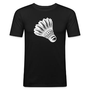 Tattoo Badminton - Sport mit Geschwindigkeit - Männer Slim Fit T-Shirt - Schwarz - Vorne - Nik (191cm)