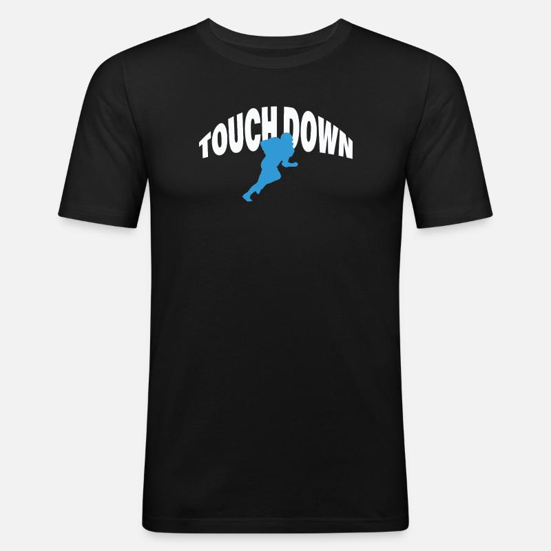 TOUCH DOWN - Männer Slim Fit T-Shirt - Schwarz