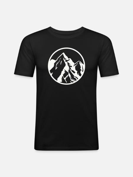 Kreis Berggipfel Berge - Men's Slim Fit T-Shirt - black
