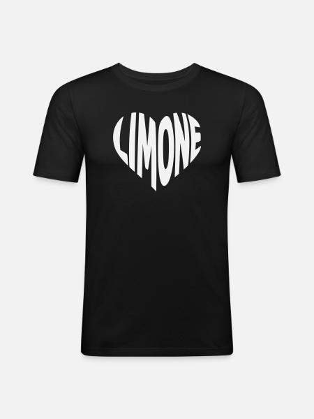 Lime Heart Design - Men's Slim Fit T-Shirt - black