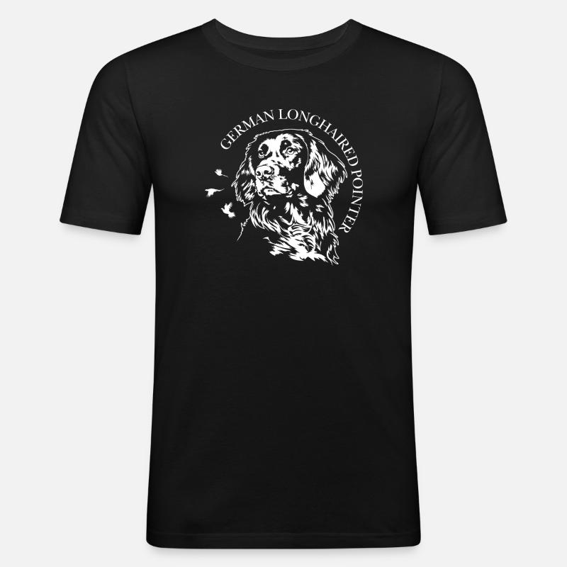 German Longhaired Pointer Jagdhunde Hunde Wilsigns - Männer Slim Fit T-Shirt - Schwarz
