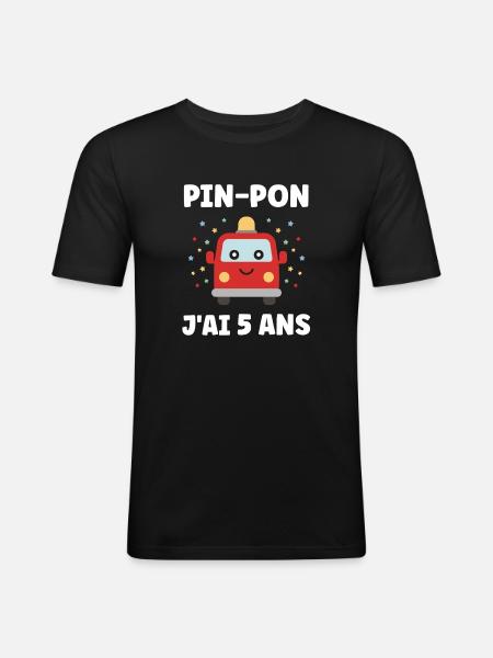 5 ans - T-shirt près du corps Homme - noir
