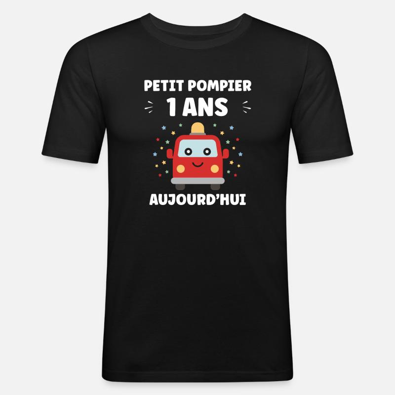 1 Jahr - Männer Slim Fit T-Shirt - Schwarz