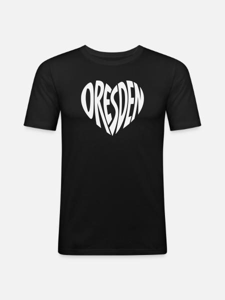 Dresden Heart Lettering - Men's Slim Fit T-Shirt - black