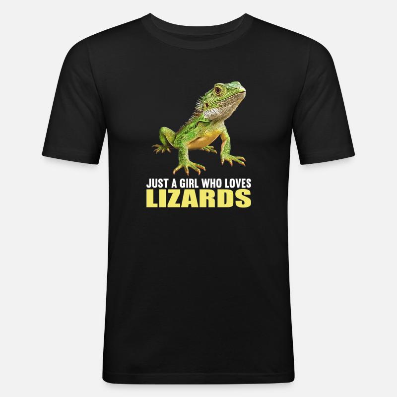 Eidechsen Eidechse - Männer Slim Fit T-Shirt - Schwarz