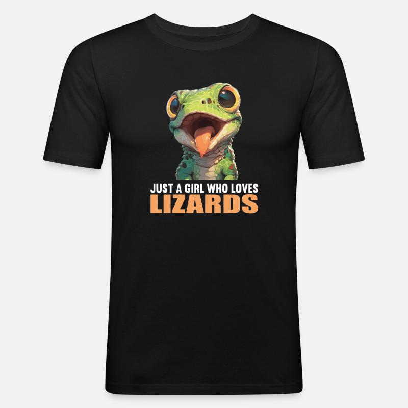 Eidechsen Eidechse - Männer Slim Fit T-Shirt - Schwarz