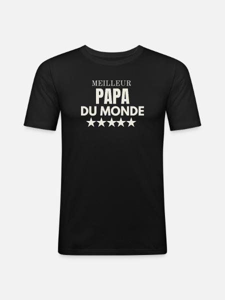 Bester Vater der Welt - Männer Slim Fit T-Shirt - Schwarz