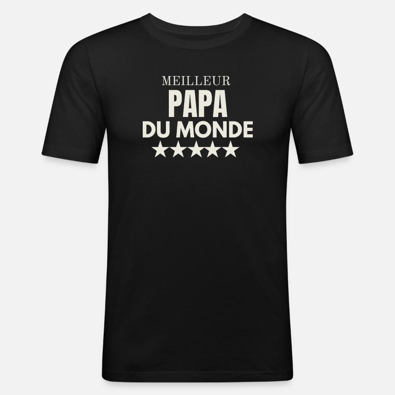 Bester Vater der Welt - Männer Slim Fit T-Shirt - Schwarz