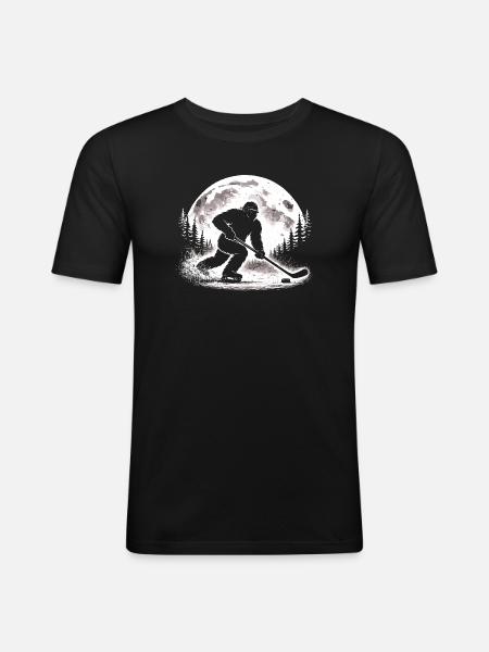 Bigfoot Eishockeyspieler - Men's Slim Fit T-Shirt - black