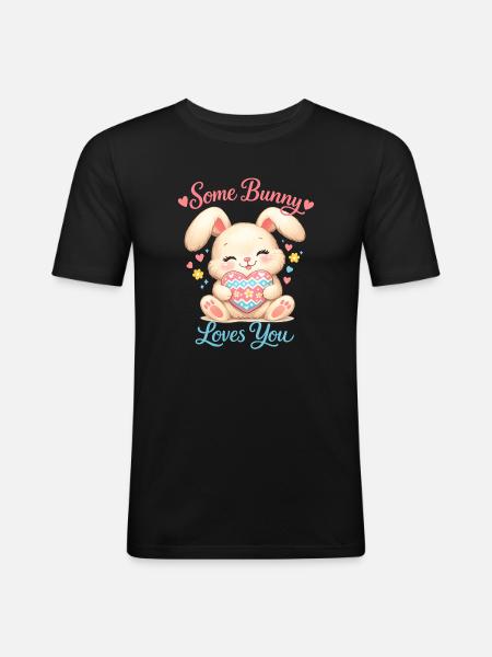 Some Bunny loves you - Men's Slim Fit T-Shirt - black