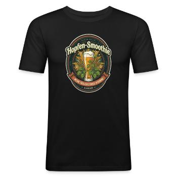 Hopfen-Smoothie Etikett - Männer Slim Fit T-Shirt - Schwarz - Vorne - Nik (191cm)