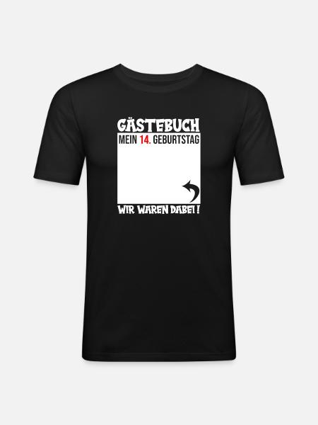 Guestbook 14th Birthday - Men's Slim Fit T-Shirt - black