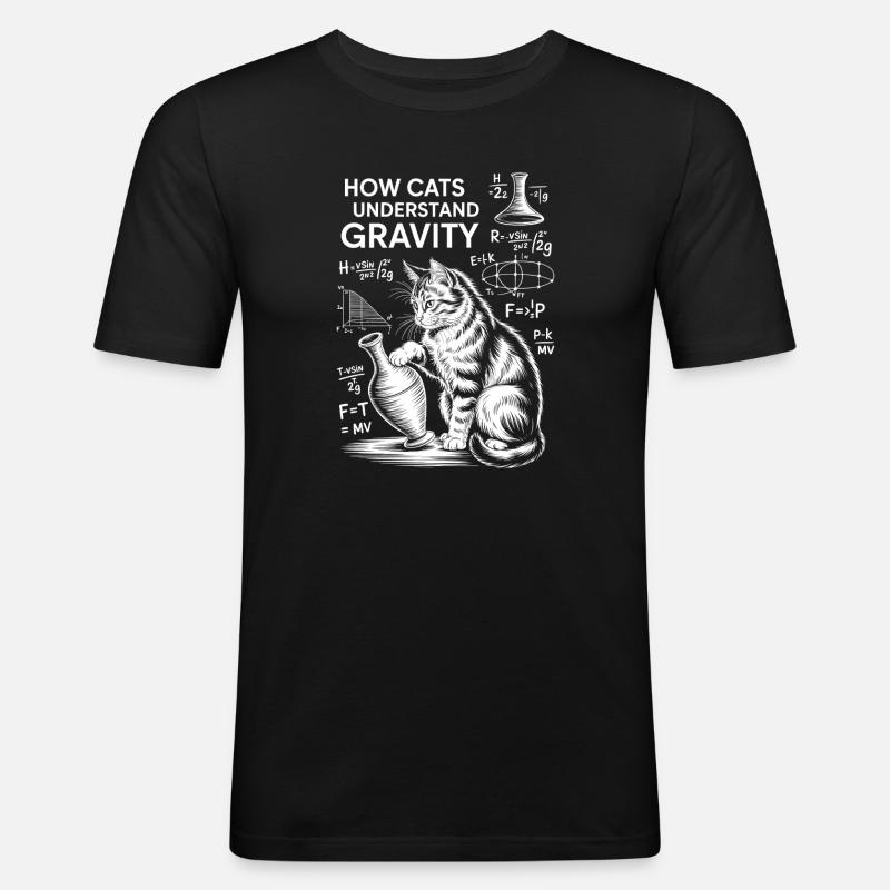 Physics Cats Sayings Math Joke Physics Gift - Men's Slim Fit T-Shirt - black