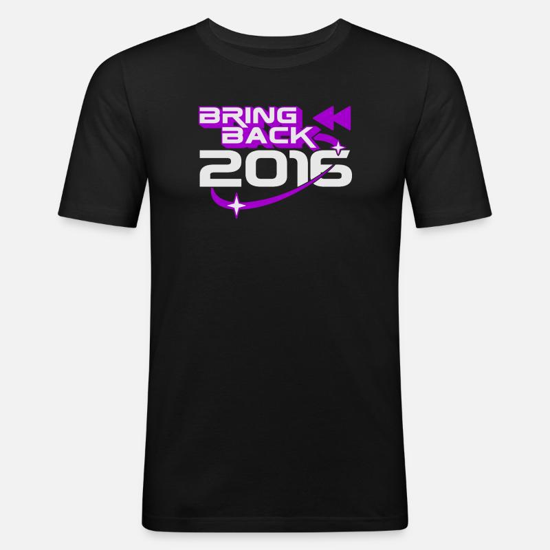 Bring 2016 Throwback Internet-Nostalgie zurück - Männer Slim Fit T-Shirt - Schwarz