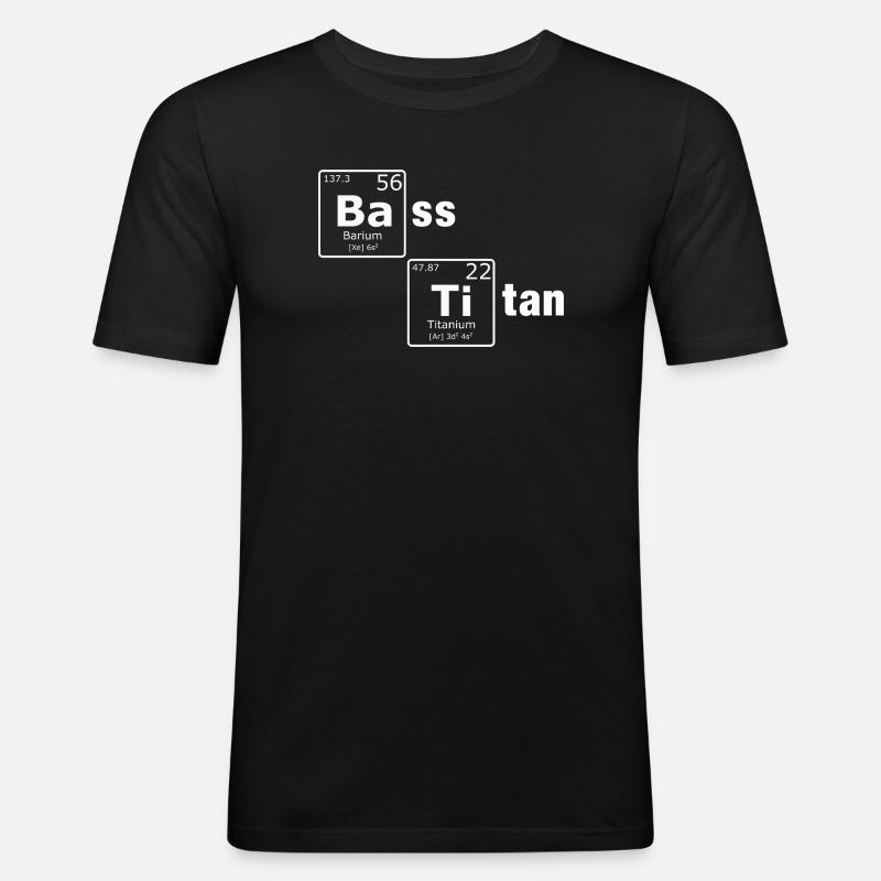Bass Titan Periodensystem Elemente Nerd - Männer Slim Fit T-Shirt - Schwarz