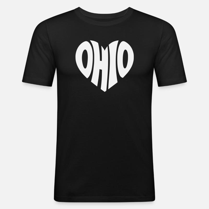 Ohio Herz Logo - Männer Slim Fit T-Shirt - Schwarz