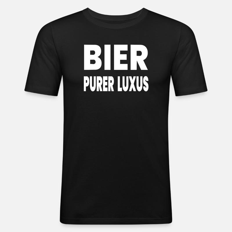 Bier - Männer Slim Fit T-Shirt - Schwarz