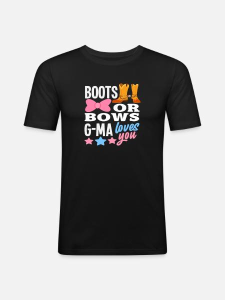 Stiefel Oder Schleife Oma Liebt Dich - Männer Slim Fit T-Shirt - Schwarz