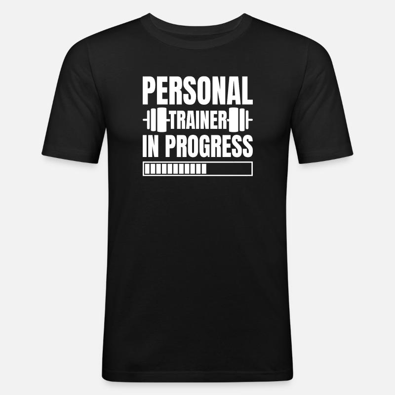 Powerlifting Bodybuilder Personal Trainer Progress - Männer Slim Fit T-Shirt - Schwarz