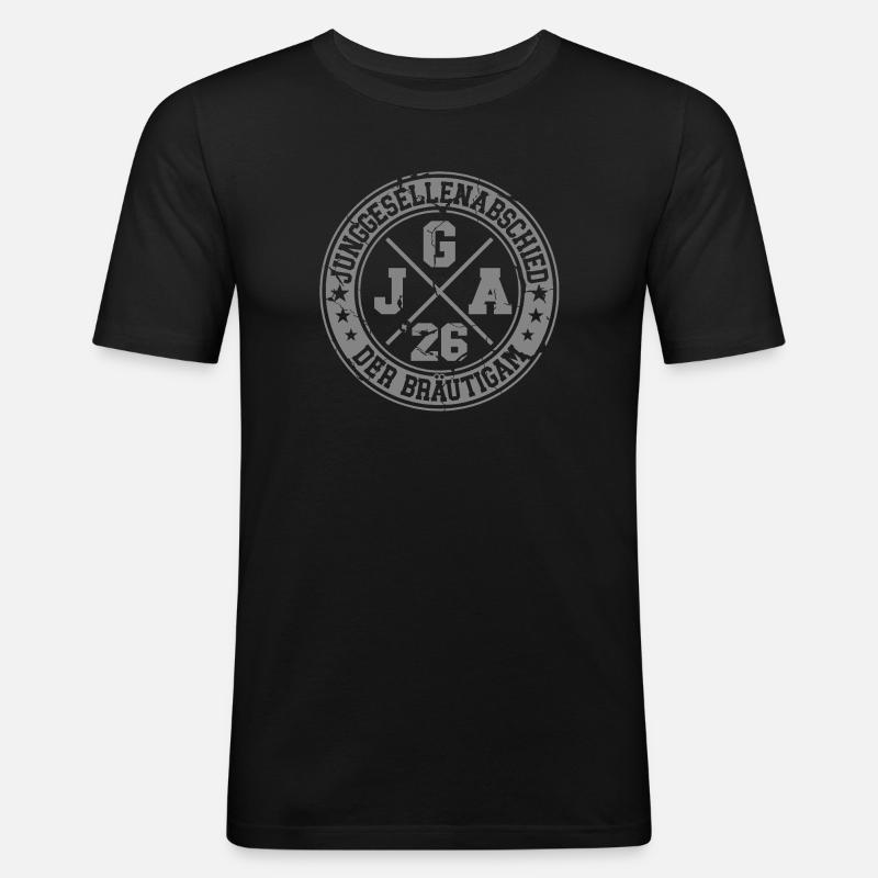 Der Bräutigam 2026 Junggesellenabschied - Männer Slim Fit T-Shirt - Schwarz