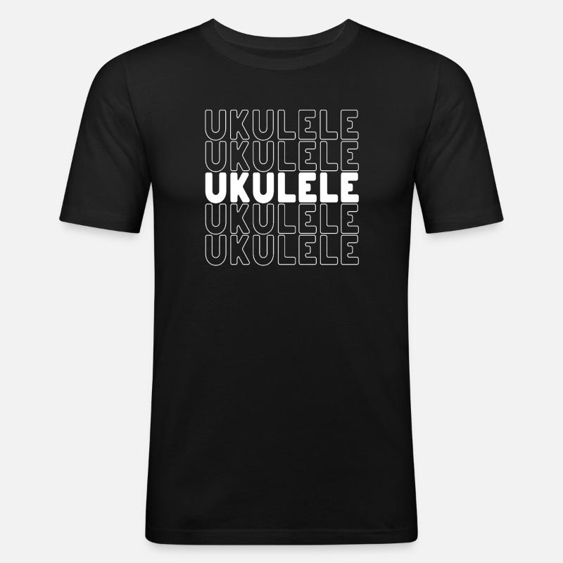 Ukulele typography - Männer Slim Fit T-Shirt - Schwarz