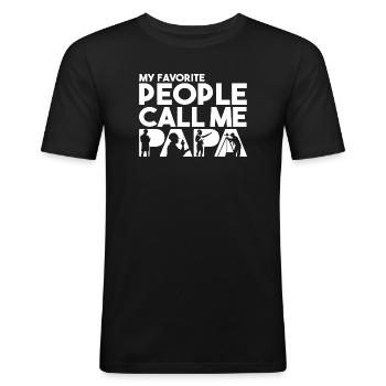 Mes préférés m’appellent Papa Ingénieur Civil - T-shirt près du corps Homme - noir - Devant - Nik (191cm)