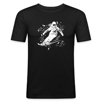 Alpine skiing Winter sports Nordic skiing - Men's Slim Fit T-Shirt - black - Front - Nik (191cm)