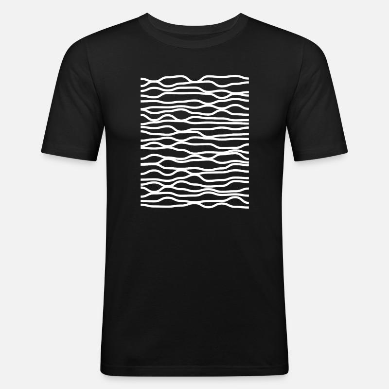 Zebra Wave Stripe Pattern - Men's Slim Fit T-Shirt - black