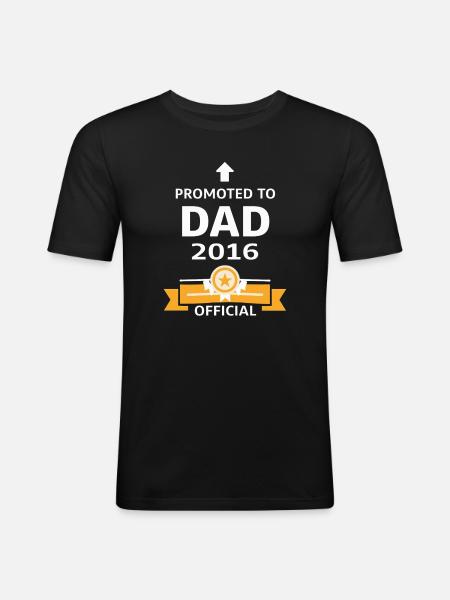 Promoted to Dad 2016 - Men's Slim Fit T-Shirt - black