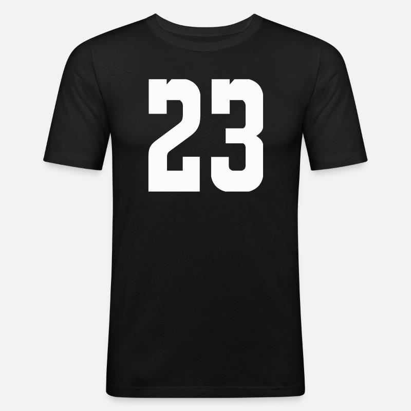 23 - Männer Slim Fit T-Shirt - Schwarz