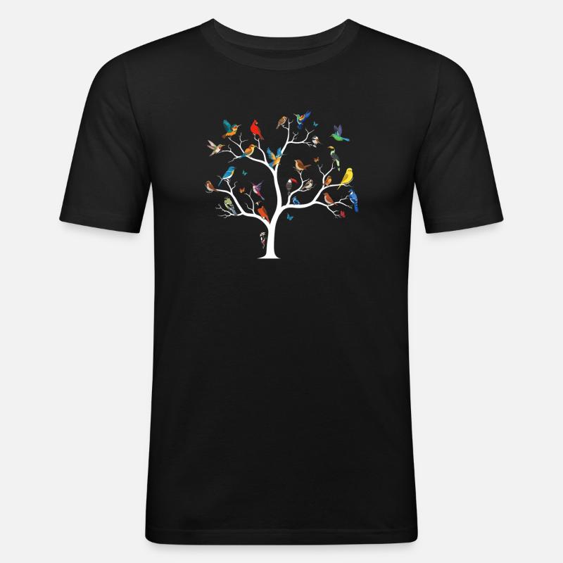 Bird Watching Birding Bird Watcher Vogel-Nerd - Männer Slim Fit T-Shirt - Schwarz