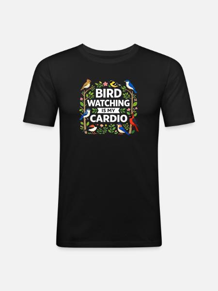 Observation des oiseaux Ornithologue Nerd - T-shirt près du corps Homme - noir