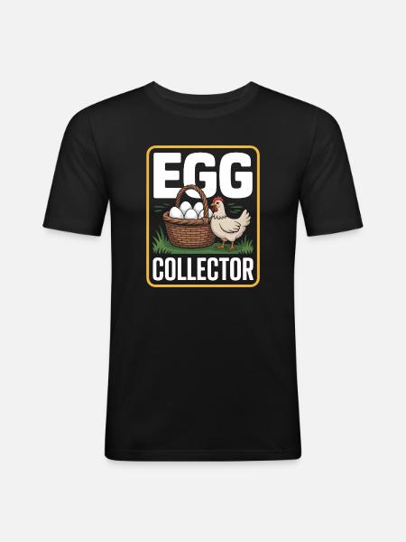 Eggs Collector Chicken Keeper Chicken - Men's Slim Fit T-Shirt - black