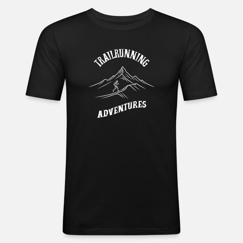 Trailrunning Adventures - Männer Slim Fit T-Shirt - Schwarz