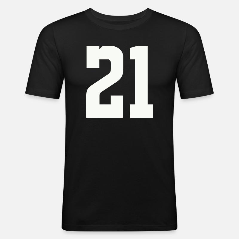 21 - Männer Slim Fit T-Shirt - Schwarz