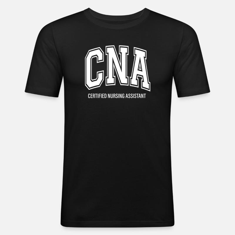 CNA-zertifizierte Pflegeassistentin - Männer Slim Fit T-Shirt - Schwarz