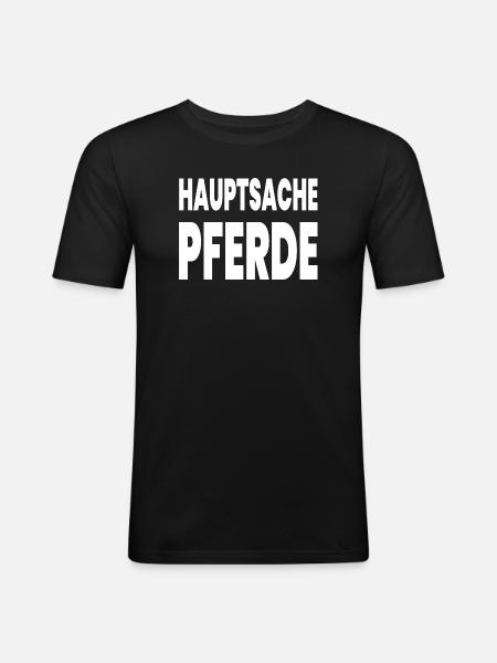 Pferde - Männer Slim Fit T-Shirt - Schwarz