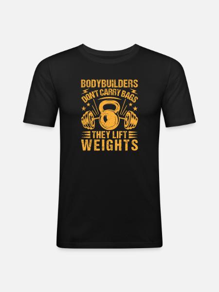 Fitness Motivation Bodybuilder Lift Weights - Men's Slim Fit T-Shirt - black
