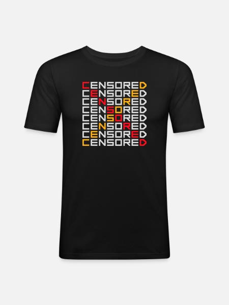 Censored Funny Statement Freedom Logo - Men's Slim Fit T-Shirt - black