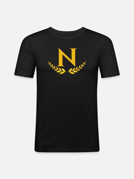 N - Männer Slim Fit T-Shirt - Schwarz
